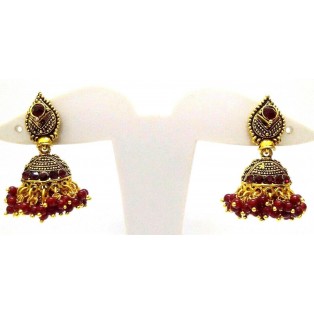 Golden Oxidized Earrings Jhumka Jhumki Imitation Jewelry Drop Dangle Long E36
